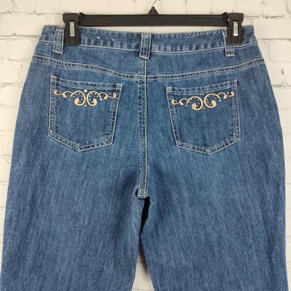 Christopher & Banks Petite Jeans Size 8P Embroidered Embellished Pocket - Picture 3 of 9